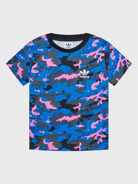 Adidas T-Shirt Allover HK0275 Kolorowy Regular Fit. T-shirty i topy dla dziewczynek Adidas, bez wzorów, z bawełny, bez ramiączek. Za 69.99 zł.