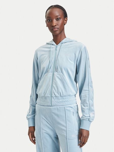 Guess Bluza V6BQ07 K6301 Niebieski jasny Regular Fit. Niebieskie bluzy damskie Guess, m, z aplikacjami, bez kaptura. Za 434.99 zł.