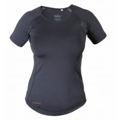 Lekka koszulka damska Karlslund Fenja. Czarne koszulki sportowe damskie KARLSLUND, bez wzorów, bez kołnierzyka, bez ramiączek. Za 218.00 zł.