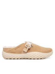 Merrell Klapki Wrapt Cozy J008652 Beżowy. Brązowe klapki damskie Merrell, bez wzorów, ze skóry, bez obcasa. Za 549.99 zł.