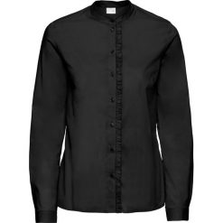 Bluzka z falbanami bonprix czarny. Bluzki damskie marki bonprix. Za 37.99 zł.