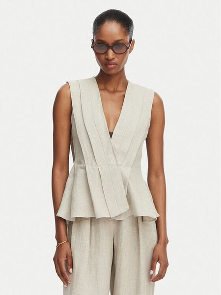 Marella Bluzka Vallo 2613161042 Beżowy Regular Fit. Brązowe bluzki damskie Marella, bez wzorów, bez kołnierzyka, bez ramiączek. Za 849.99 zł.