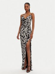 Balmain Sukienka wieczorowa DF0RN195JJ33 Czarny Regular Fit. Czarne sukienki damskie Balmain, bez wzorów, z wiskozy, wizytowe, bez kołnierzyka, bez ramiączek. Za 9,849.00 zł.