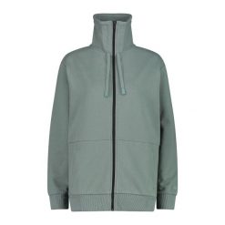 Kurtka dresowa damska na zamek błyskawiczny CMP. Zielone kurtki sportowe damskie CMP, bez wzorów, z dresówki, bez kaptura. Za 290.50 zł.