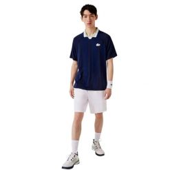 Koszulka męska Lacoste. Niebieskie koszulki polo męskie Lacoste, na lato, m, z aplikacjami, z dzianiny, eleganckie, bez ramiączek. Za 257.00 zł.