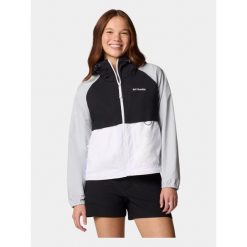 Wiatrówka damska Columbia Spire Valley. Białe kurtki sportowe damskie Columbia, xs, bez wzorów, z softshellu, bez kaptura, trekkingowe. W wyprzedaży za 189.50 zł.
