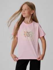 4F T-shirt regular z nadrukiem dziewczęcy - różowy 158 (12-13 lat). Czerwone t-shirty i topy dla dziewczynek 4f, bez wzorów, z bawełny, bez ramiączek. Za 49.99 zł.
