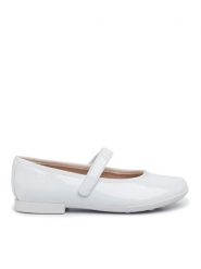Geox Baleriny J Plie' A J0255A 000HH C1000 S Biały. Białe baleriny dziewczęce Geox, bez wzorów, ze skóry, bez zapięcia. Za 239.99 zł.