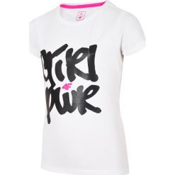 Koszulka dziewczęca (122-164) JTSD208 - biały. T-shirty i topy dla dziewczynek marki 4F JUNIOR. Za 29.99 zł.