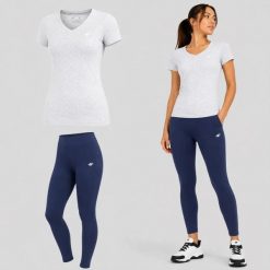 KOMPLET DAMSKI 4F T-SHIRT + LEGGINSY ZESTAW SPORTOWY NA CO DZIEŃ XS SS26. Legginsy damskie 4f, uniwersalny, bez wzorów, z bawełny. Za 119.98 zł.