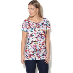 Colour Pleasure Koszulka CP-034 16 biało-różowo-niebieska r. XL/XXL. T-shirty damskie marki Colour Pleasure. Za 70.35 zł.