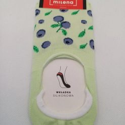 Microstopki bawełniane jagody 1216 seledyn. Zielone skarpety damskie Milena, bez wzorów, z bawełny. Za 15.90 zł.