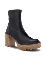 Nine West Botki SHAYLA 13151V Czarny. Czarne botki damskie Nine West, z syntetyku, bez obcasa, na słupku, bez zapięcia. Za 349.99 zł.