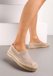 Ciemnobeżowe Ażurowe Espadryle z Ozdobną Plecionką Thalessia. Brązowe espadryle damskie Born2be, na lato, w ażurowe wzory, bez obcasa, bez zapięcia. Za 49.99 zł.