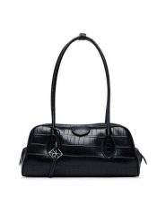 Calvin Klein Torebka Emblem Trio Croco Shoulder Bag LV04F3780G Czarny. Czarne torebki do ręki damskie Calvin Klein, bez wzorów, ze skóry, bez dodatków. Za 649.99 zł.