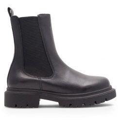 Trzewiki Lasocki. Czarne botki damskie Lasocki, bez obcasa, na płaskiej podeszwie, bez zapięcia. Za 249.99 zł.