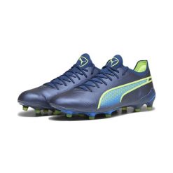 Buty piłkarskie Puma King Ultimate FG/AG. Niebieskie buty sportowe męskie Puma, z materiału, bez zapięcia, do piłki nożnej. Za 449.99 zł.
