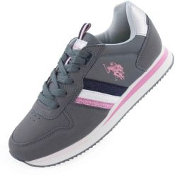 Obuwie damskie U.S. Polo Assn. trampki szare. Czerwone obuwie sportowe damskie U.S. Polo Assn., z aplikacjami, z materiału. Za 255.99 zł.