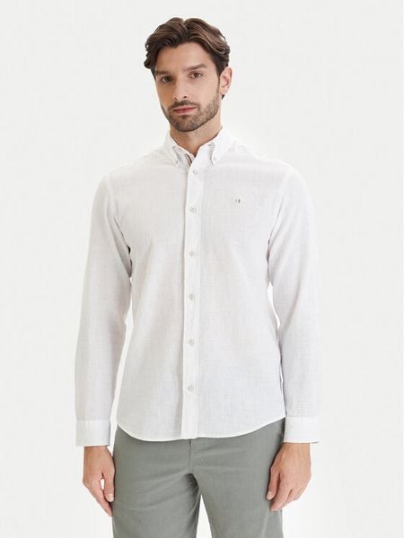 Jack & Jones Koszula Blusummer 12293269 Biały Regular Fit. Białe koszule męskie Jack & Jones, m, bez wzorów, z bawełny, bez kołnierzyka, bez ramiączek. Za 137.99 zł.