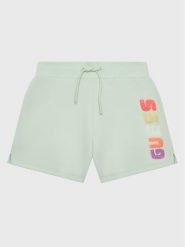 Guess Szorty sportowe J3GD21 FL04P Zielony Relaxed Fit. Zielone spodenki dla dziewczynek Guess, z aplikacjami, z bawełny, sportowe. Za 189.99 zł.