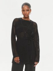 TWINSET Kardigan 241TT3083 Czarny Regular Fit. Czarne kardigany damskie Twinset, s, bez wzorów, z bawełny, bez kołnierzyka, bez ramiączek, bez kaptura. Za 749.99 zł.