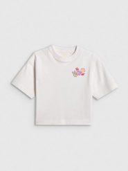 4F T-shirt loose z nadrukiem dziewczęcy - biały 134/140 (8-10 lat). Białe t-shirty i topy dla dziewczynek 4f, bez wzorów, z bawełny, bez ramiączek. Za 49.99 zł.