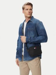 Tommy Jeans Torebka Tjw Ess Daily Crossover AW0AW18769 Czarny. Czarne listonoszki damskie Tommy Jeans, bez wzorów, z jeansu, bez dodatków. Za 289.99 zł.