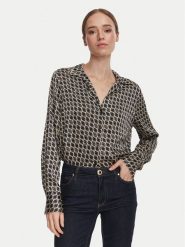 Guess Koszula W6YH23 W2946 Czarny Regular Fit. Czarne bluzki damskie Guess, s, z aplikacjami, z syntetyku, bez kołnierzyka, bez ramiączek. Za 344.99 zł.