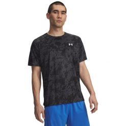 Under Armour TECH 2.0 SS TEE Koszulka męska treningowa. Czarne koszulki sportowe męskie Under Armour, l, bez wzorów, z materiału, bez kołnierzyka, bez ramiączek, do biegania. Za 83.99 zł.