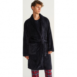 Szlafrok - Granatowy. Niebieskie szlafroki męskie Reserved. Za 129.99 zł.