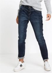 Dżinsy straight, mid waist. Niebieskie jeansy damskie bonprix. Za 149.99 zł.