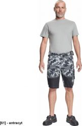 CERVA NEURUM CAMOUFLAGE szorty - męskie szorty robocze, 6 kieszeni, elastyczny materiał Trifibetex z nadrukiem moro, odblaski, 62 % - antracyt 60. Szorty męskie CERVA, m, bez wzorów, z materiału. Za 183.67 zł.