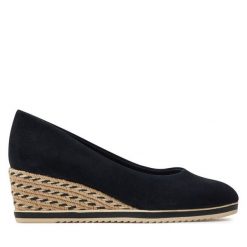 Espadryle Tamaris. Niebieskie espadryle damskie Tamaris, bez wzorów, bez obcasa, bez zapięcia. Za 339.99 zł.