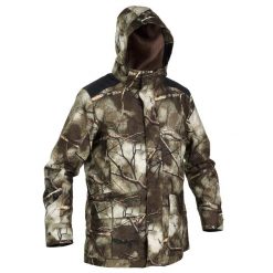 Kurtka myśliwska Solognac 500 3w1 Warm wodoodporna camo. Brązowe kurtki męskie SOLOGNAC, m, bez wzorów, sportowe, bez kaptura. Za 699.99 zł.