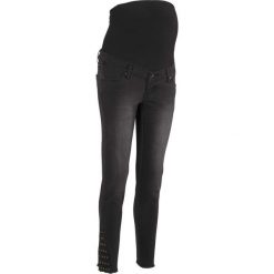 Dżinsy ciążowe SKINNY z ćwiekami bonprix czarny denim. Jeansy damskie marki bonprix. Za 79.99 zł.