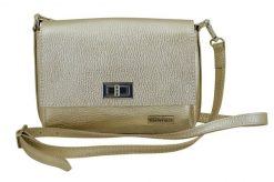 Skórzana torebka damska metalizowana - Złota. Żółte torebki shopper damskie Barberinis, bez wzorów, ze skóry, eleganckie, małe, bez dodatków. Za 203.99 zł.