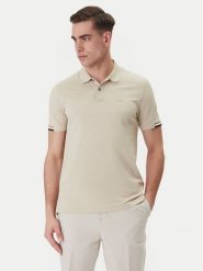 BOSS Polo Parlay 147 50467113 Beżowy Regular Fit. Brązowe koszulki polo męskie Boss, l, bez wzorów, z bawełny, bez ramiączek. Za 599.99 zł.