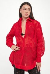 Koszula damska ażurowa ERMANNO SCERVINO LIFE. Koszule damskie Ermanno Scervino Life, w ażurowe wzory, bez kołnierzyka, bez ramiączek. Za 3,799.00 zł.