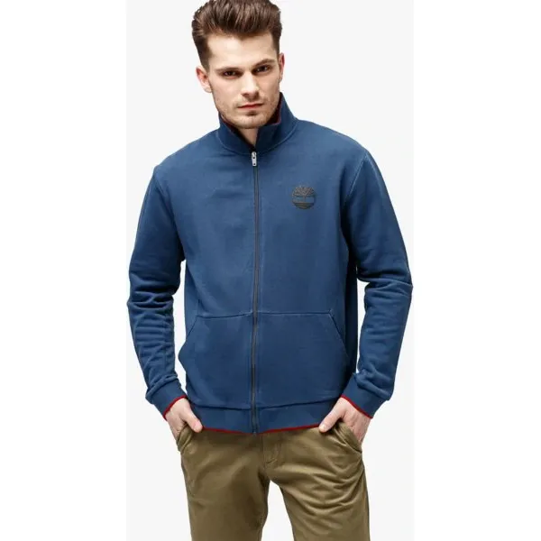 Timberland Bluza Westfield River Zip Thru Tipped Funnel Neck , granatowy, rozmiar XXL. Niebieskie bluzy męskie Timberland, m, bez wzorów, z materiału, bez kaptura. W wyprzedaży za 259.99 zł.