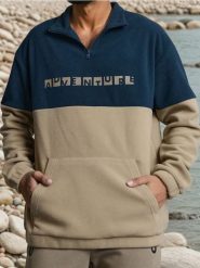 Bluza polarowa - Inny. Bluzy męskie Sinsay, l, bez wzorów, z polaru, bez kaptura. Za 49.99 zł.