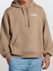 Bluza z nadrukiem na plecach - brązowy. Brązowe bluzy męskie Sinsay, l, bez wzorów, bez kaptura. Za 59.99 zł.