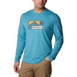 Koszulka sportowa męska Columbia Tech Trail Graphic z długim rękawem. Zielone bluzy męskie Columbia, m, bez wzorów, bez kołnierzyka, bez ramiączek. Za 319.00 zł.