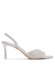 Aldo Sandały Andyana 14053448 Srebrny. Szare sandały damskie Aldo, bez wzorów, z syntetyku, bez obcasa, na szpilce, bez zapięcia. Za 359.99 zł.