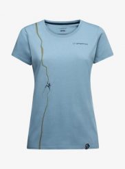 Koszulka wspinaczkowa damska La Sportiva Route T-Shirt. Niebieskie t-shirty damskie La Sportiva, xs, bez wzorów, z bawełny, bez kołnierzyka. Za 197.99 zł.