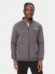 Guess Bluza Z2YQ10 KB3P2 Szary ciemny Regular Fit. Szare bluzy męskie Guess, m, z aplikacjami, z bawełny, bez kaptura. Za 434.99 zł.