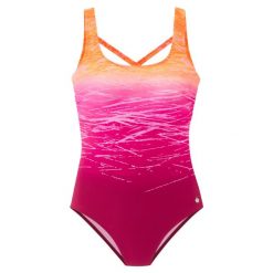 Strój kąpielowy Batik. Kostiumy jednoczęściowe damskie LASCANA, bez wzorów, z elastanu, sportowe, do pływania. Za 396.00 zł.