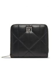 Calvin Klein Portfel Quilted Square Zip Around LV04F1121G Czarny. Czarne portfele damskie Calvin Klein, bez wzorów, ze skóry. Za 289.99 zł.