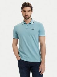 BOSS Polo Paddy 50469055 Turkusowy Regular Fit. Niebieskie koszulki polo męskie Boss, m, bez wzorów, z bawełny, bez ramiączek. Za 449.99 zł.