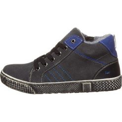 Skórzane sneakersy w kolorze szaro-niebieskim. Niebieskie trampki i tenisówki chłopięce Lamino Shoes, bez wzorów, z materiału, bez zapięcia. W wyprzedaży za 162.95 zł.