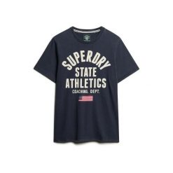 Koszulka Superdry Athletic Ess Graphic. Niebieskie koszulki sportowe męskie Superdry., l, bez wzorów, z dresówki, bez kołnierzyka, bez ramiączek. Za 142.45 zł.